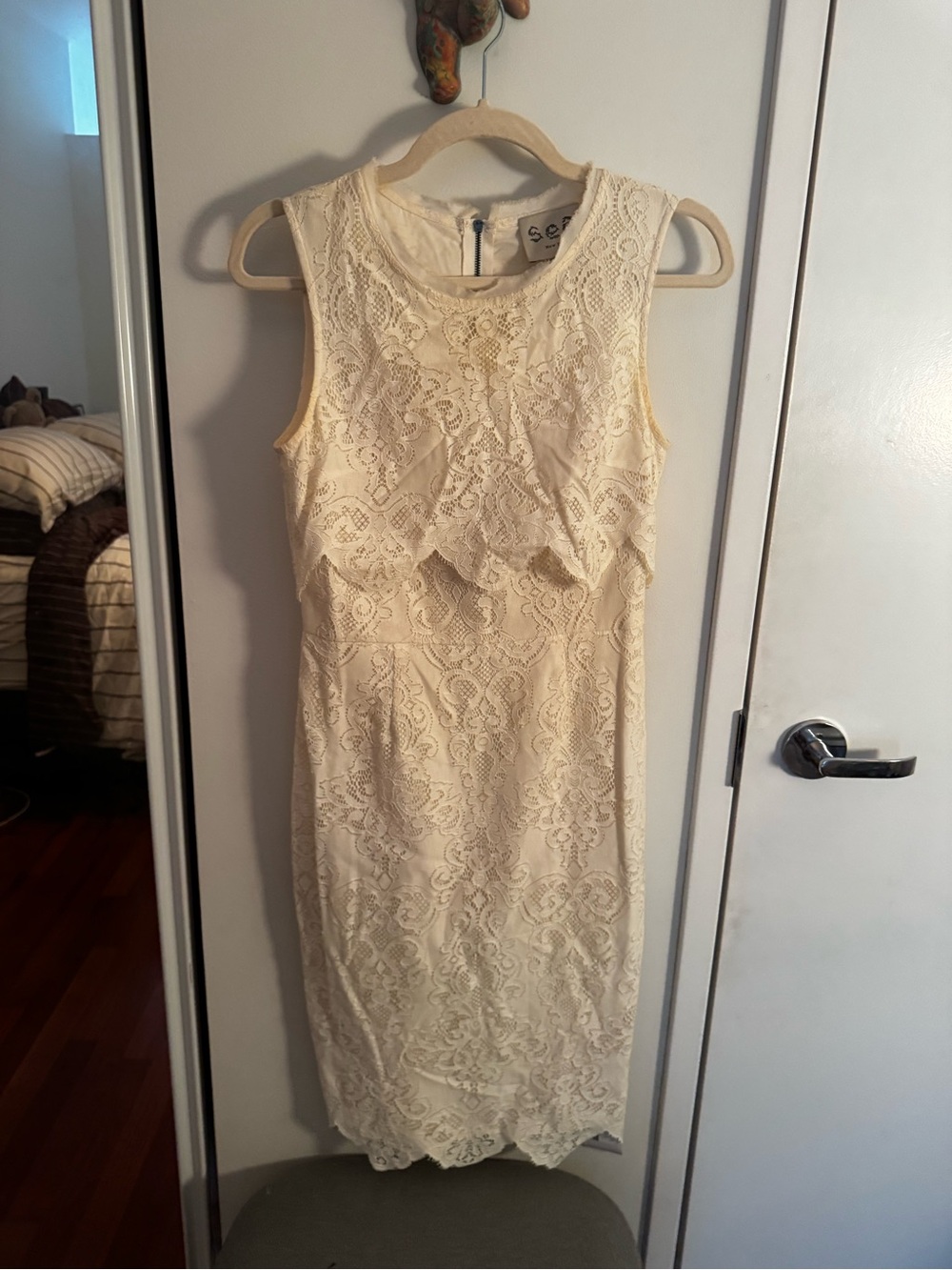 Sea New York Cream Lace‎ Midi Sheath Dress